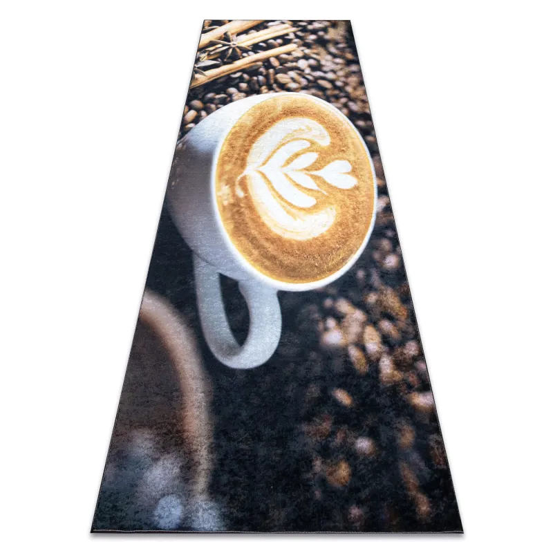 Waschbarer Teppich ANDRE 33210 Kaffee, für die Küche, rutschfest - braun