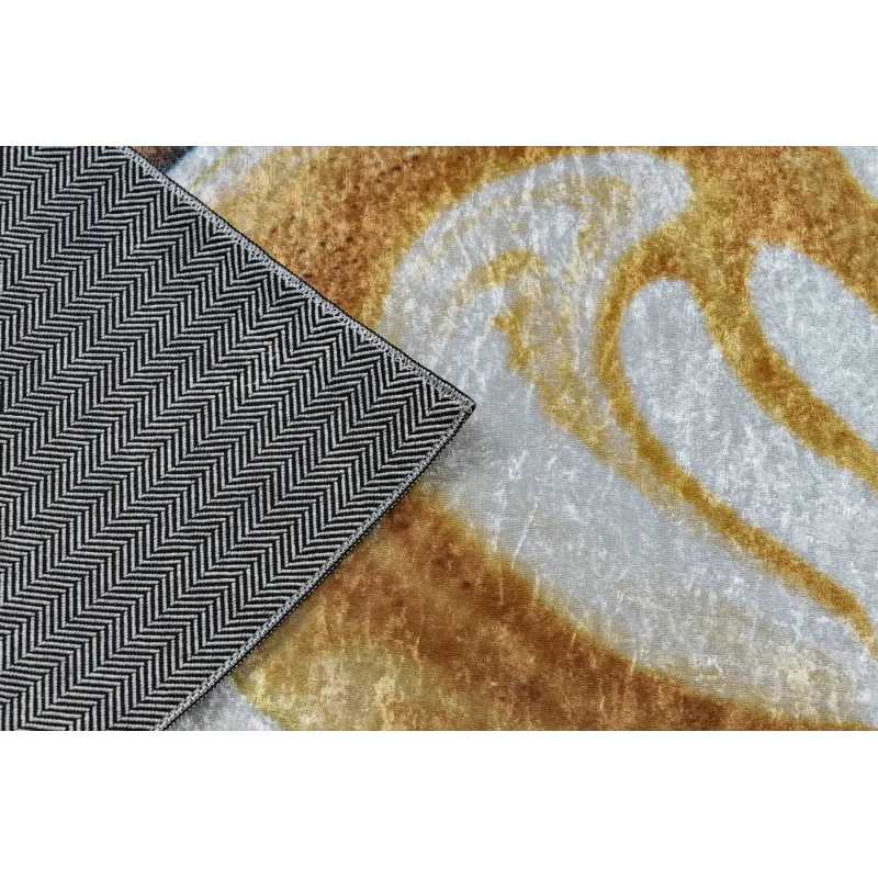 Waschbarer Teppich ANDRE 33210 Kaffee, für die Küche, rutschfest - braun