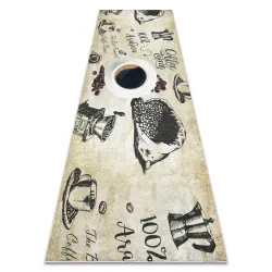 Waschbarer Teppich ANDRE Kaffee, für die Küche, rutschfest - grün / braun