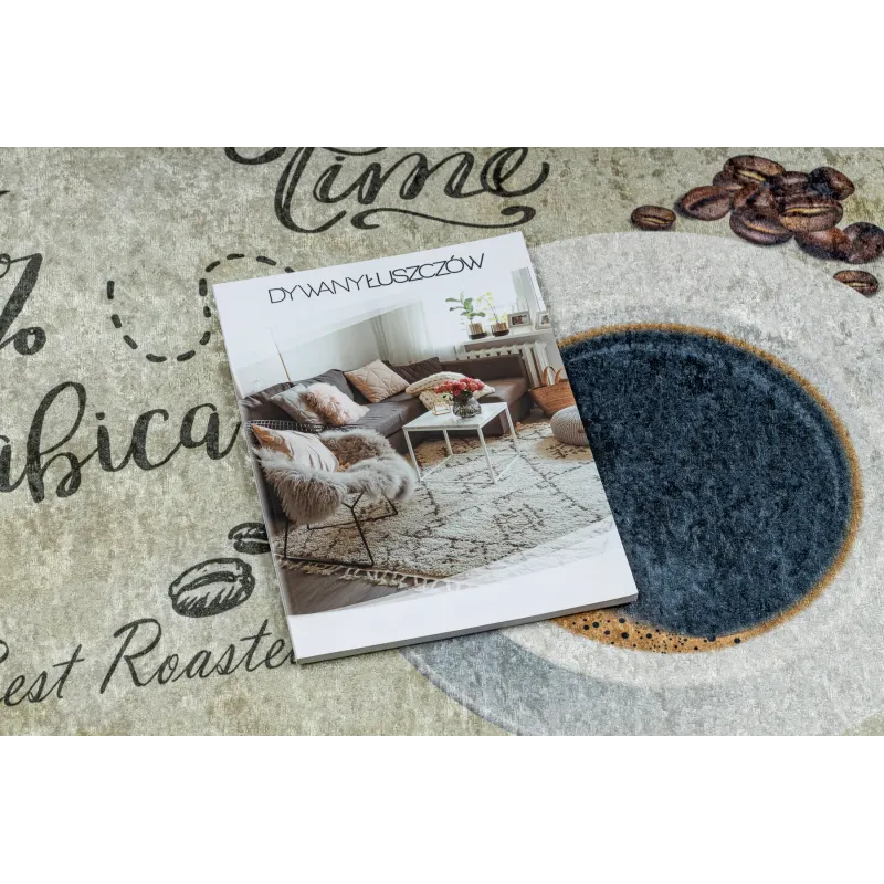Waschbarer Teppich ANDRE 2835 Kaffee, für die Küche, rutschfest - grün / braun