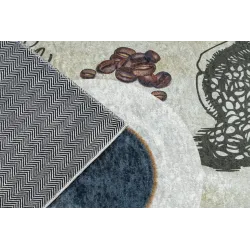 Waschbarer Teppich ANDRE 2835 Kaffee, für die Küche, rutschfest - grün / braun