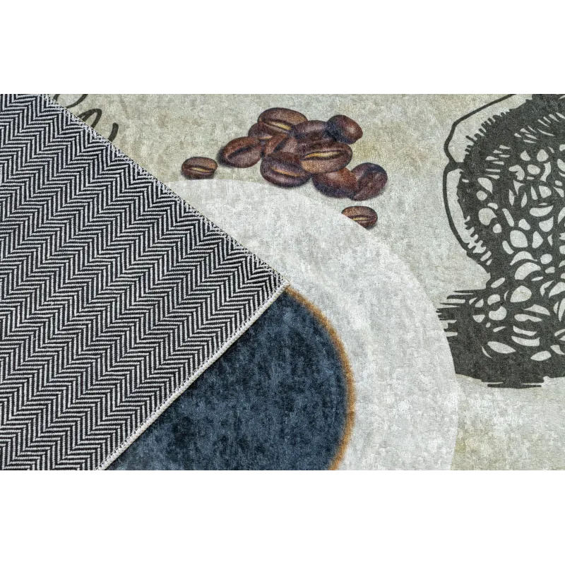 Waschbarer Teppich ANDRE 2835 Kaffee, für die Küche, rutschfest - grün / braun