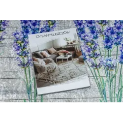 Waschbarer Teppich ANDRE 2716 Lavendel rutschfest - grau / violett
