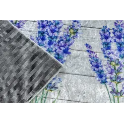 Waschbarer Teppich ANDRE 2716 Lavendel rutschfest - grau / violett