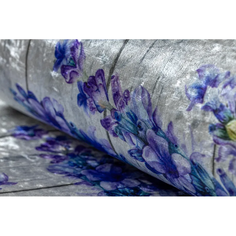 Waschbarer Teppich ANDRE 2716 Lavendel rutschfest - grau / violett