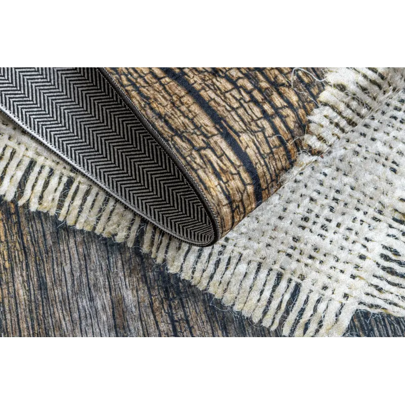 Waschbarer Teppich ANDRE 29040 Gewürze, für die Küche, rutschfest - braun / beige