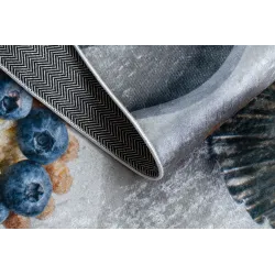 Waschbarer Teppich ANDRE 33570 Cupcakes, Kuchen für die Küche, rutschfest - silber / beige