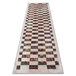 Waschbarer Teppich ANDRE Geometrisch rutschfest - beige / terrakotta