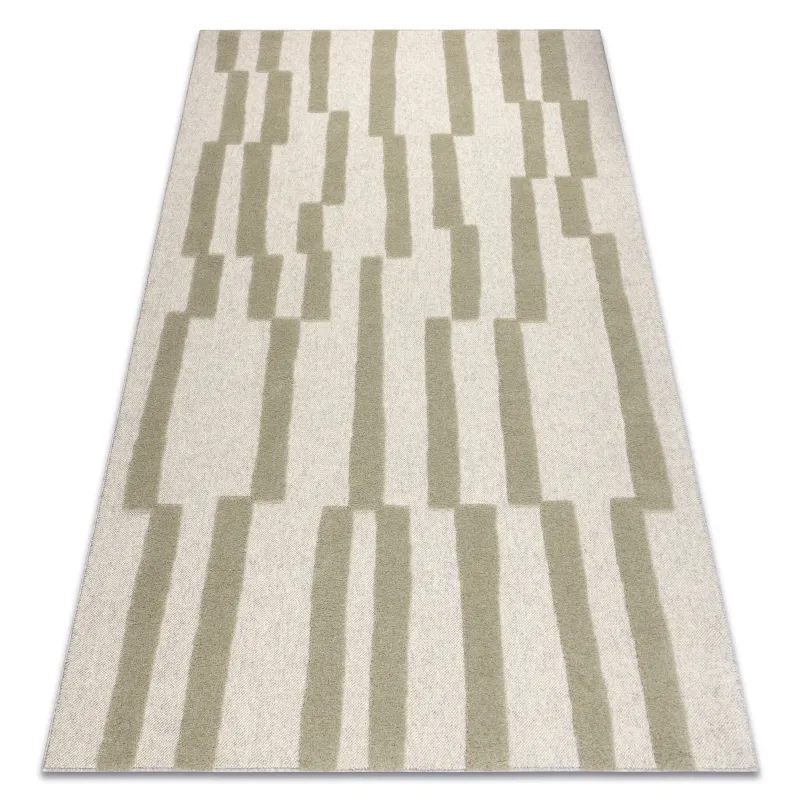 Teppich FLUX 461.109.SA400 Woll OSTA - Geometrisch, strukturell, Loft Beige / Grün