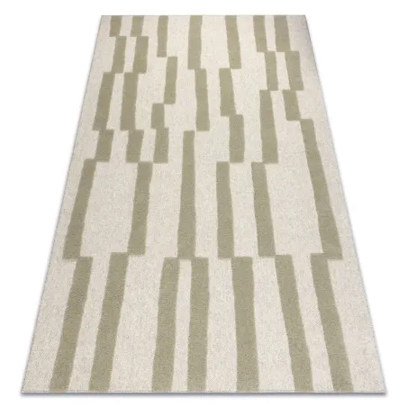 Teppich FLUX 461.109.SA400 Woll OSTA - Geometrisch, strukturell, Loft Beige / Grün