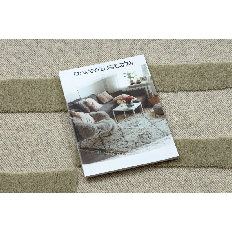 Teppich FLUX 461.109.SA400 Woll OSTA - Geometrisch, strukturell, Loft Beige / Grün