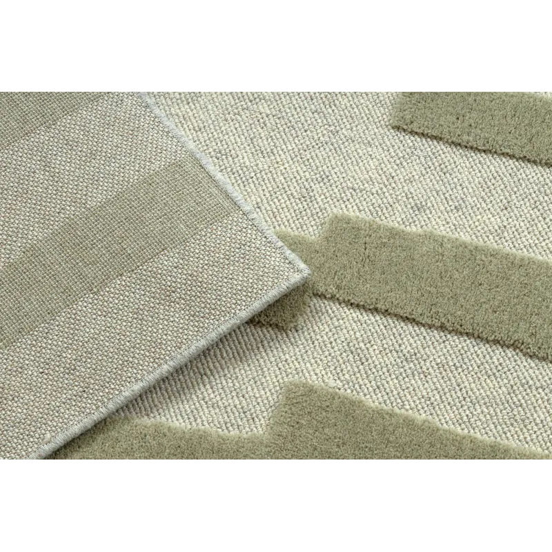 Teppich FLUX 461.109.SA400 Woll OSTA - Geometrisch, strukturell, Loft Beige / Grün