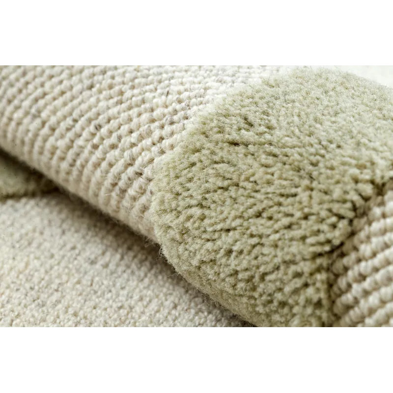 Teppich FLUX 461.109.SA400 Woll OSTA - Geometrisch, strukturell, Loft Beige / Grün