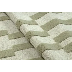 Teppich FLUX 461.109.SA400 Woll OSTA - Geometrisch, strukturell, Loft Beige / Grün