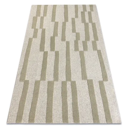 Teppich FLUX 461.109.SA401 Woll OSTA - Geometrisch, strukturell, Loft Grau / Grün