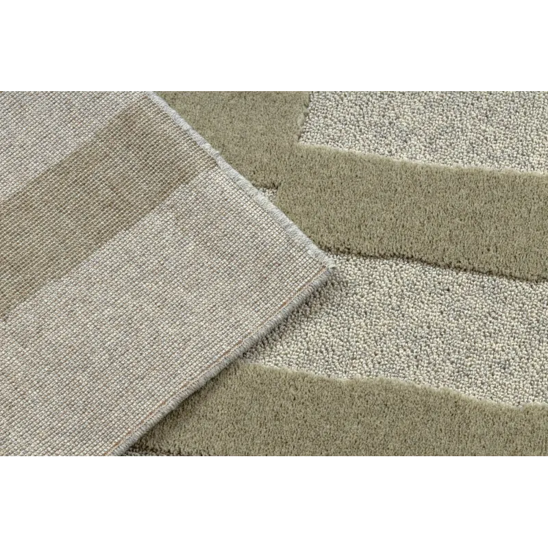 Teppich FLUX 461.109.SA401 Woll OSTA - Geometrisch, strukturell, Loft Grau / Grün