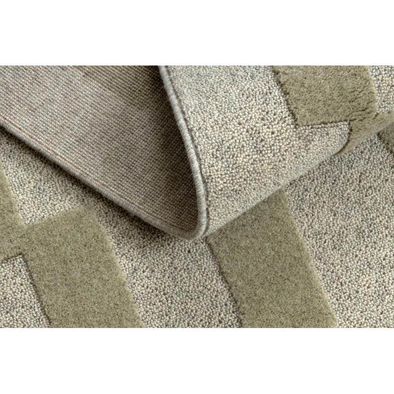 Teppich FLUX 461.109.SA401 Woll OSTA - Geometrisch, strukturell, Loft Grau / Grün