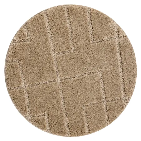 Badezimmerteppich SUPREME Kreis LINES Linien, rutschfest, weich - beige