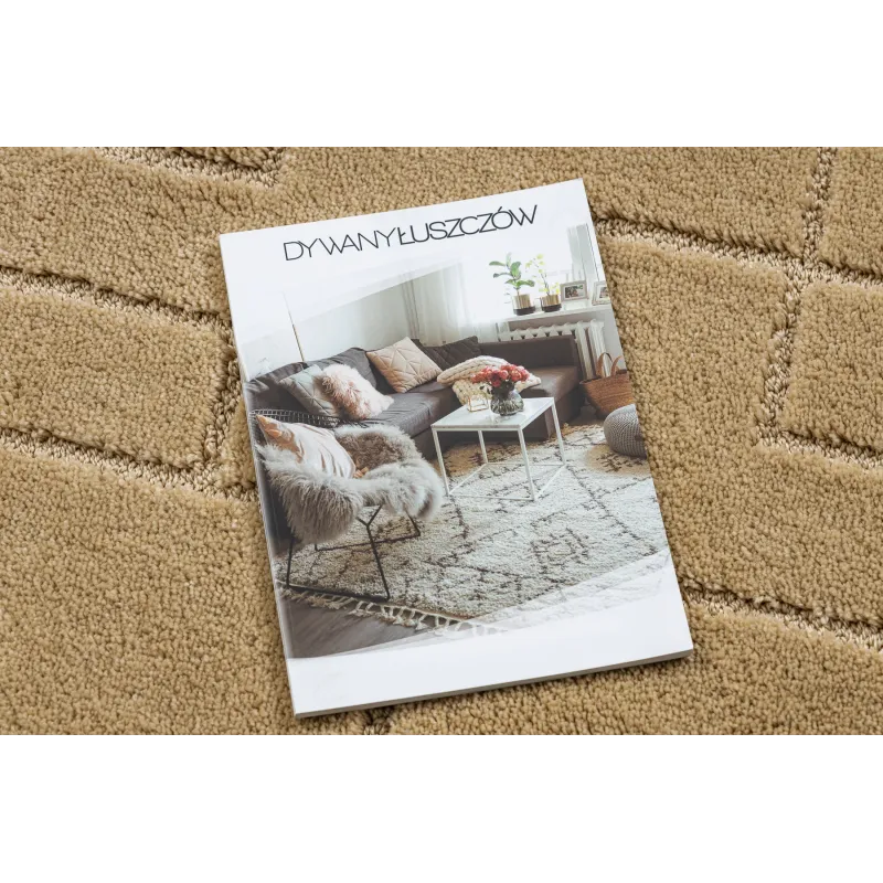 Badezimmerteppich SUPREME Kreis LINES Linien, rutschfest, weich - beige