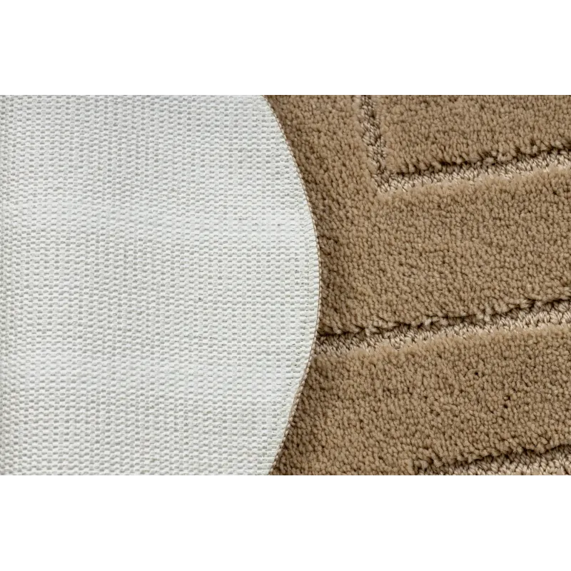 Badezimmerteppich SUPREME Kreis LINES Linien, rutschfest, weich - beige