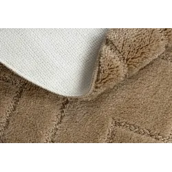 Badezimmerteppich SUPREME Kreis LINES Linien, rutschfest, weich - beige