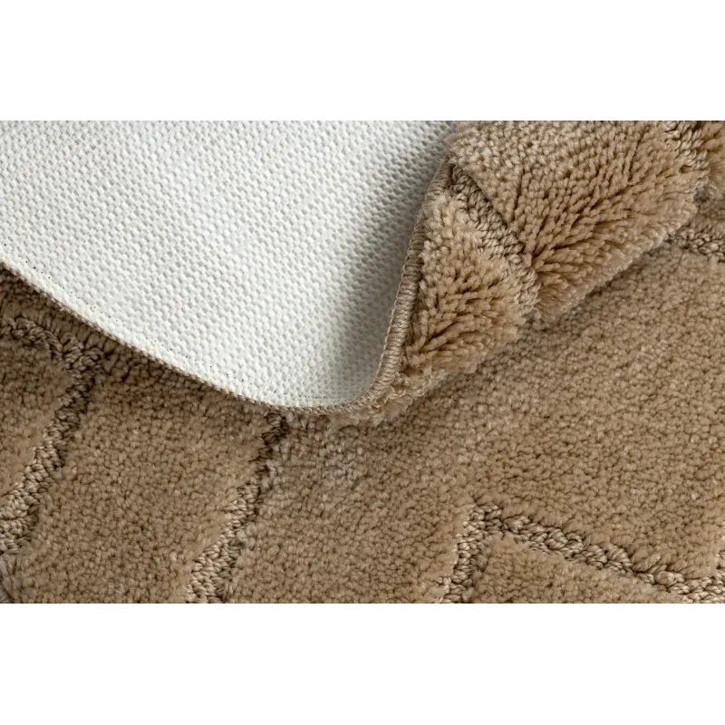 Badezimmerteppich SUPREME Kreis LINES Linien, rutschfest, weich - beige