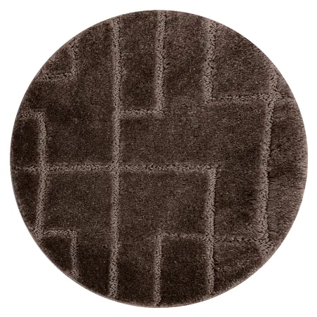 Badezimmerteppich SUPREME Kreis LINES Linien, rutschfest, weich - braun