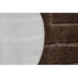 Badezimmerteppich SUPREME Kreis LINES Linien, rutschfest, weich - braun
