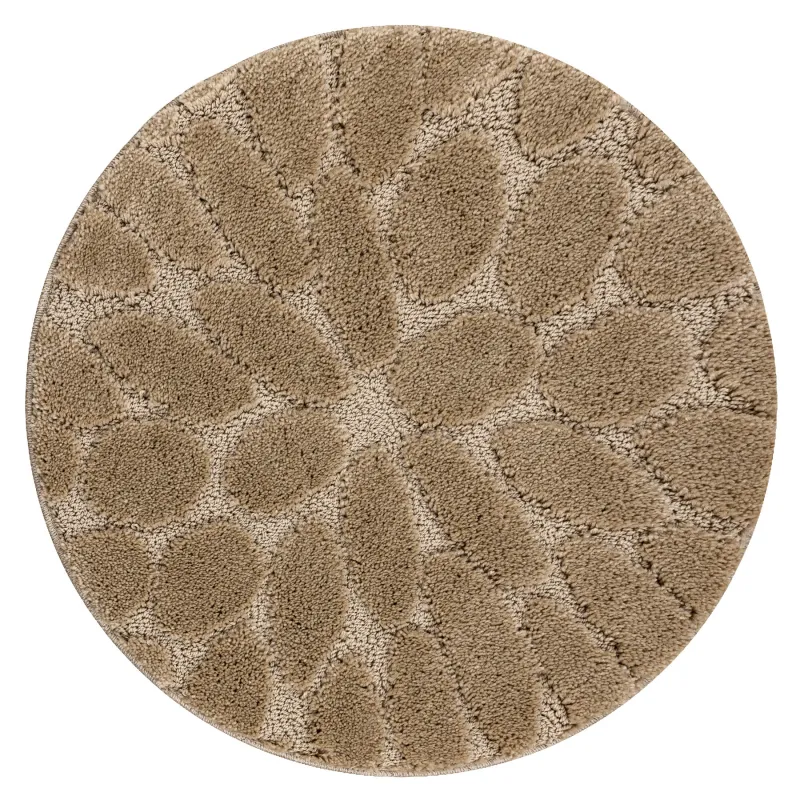 Badezimmerteppich SUPREME Kreis STONES Steine, rutschfest, weich - beige