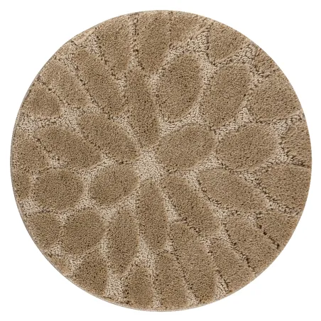 Badezimmerteppich SUPREME Kreis STONES Steine, rutschfest, weich - beige
