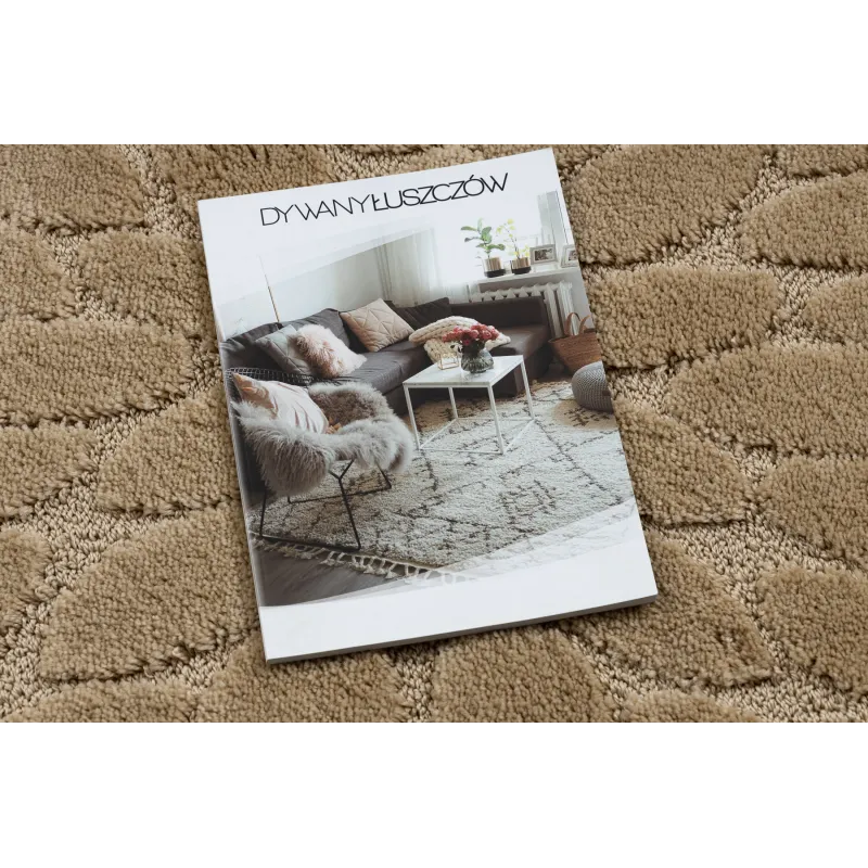 Badezimmerteppich SUPREME Kreis STONES Steine, rutschfest, weich - beige
