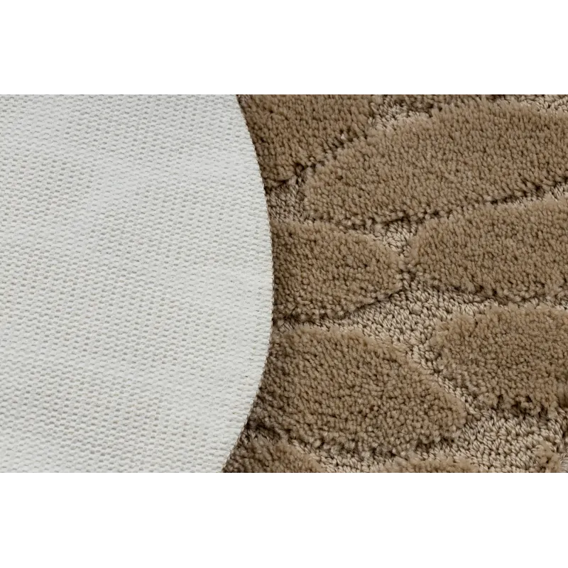 Badezimmerteppich SUPREME Kreis STONES Steine, rutschfest, weich - beige