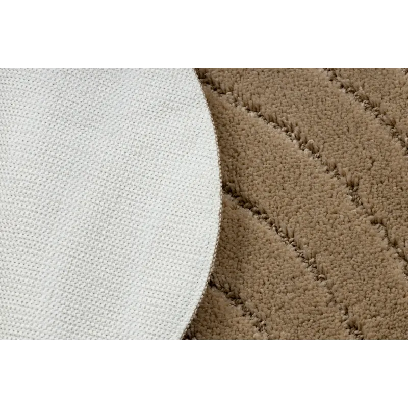 Badezimmerteppich SUPREME Kreis WAVES Wellen, rutschfest, weich - beige