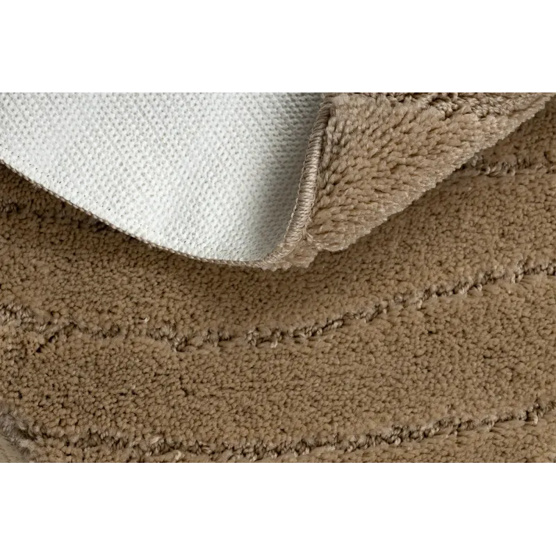 Badezimmerteppich SUPREME Kreis WAVES Wellen, rutschfest, weich - beige