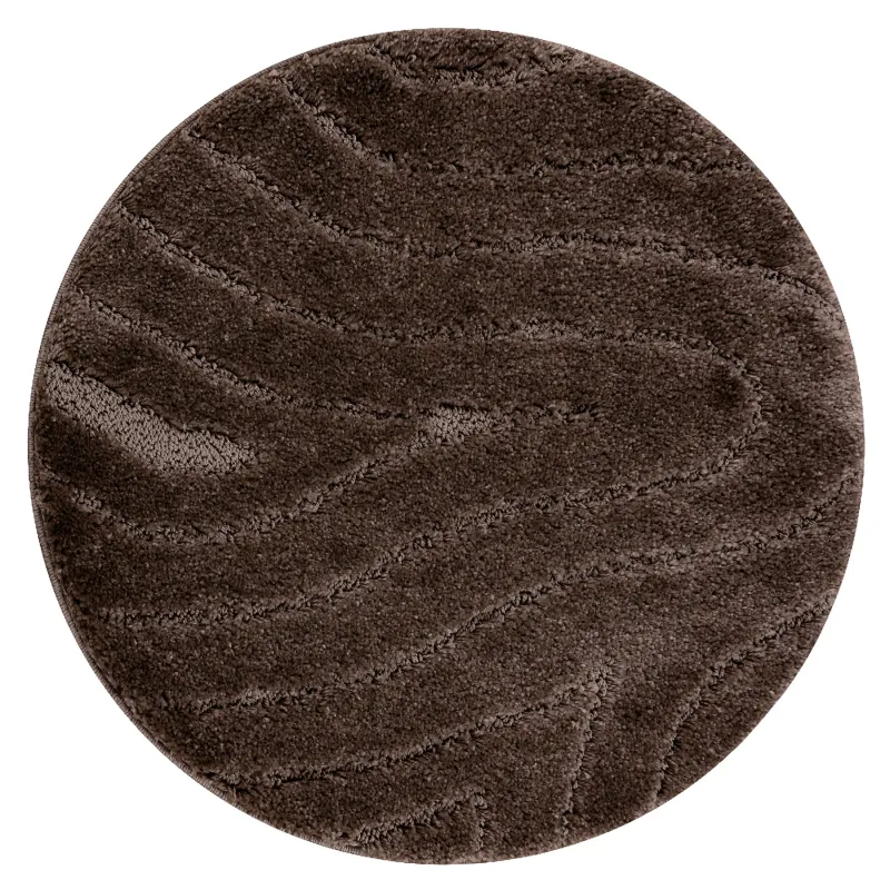 Badezimmerteppich SUPREME Kreis WAVES Wellen, rutschfest, weich - braun