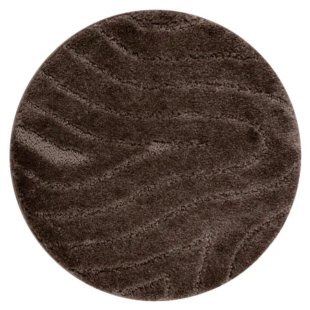 Badezimmerteppich SUPREME Kreis WAVES Wellen, rutschfest, weich - braun