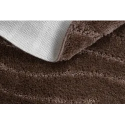 Badezimmerteppich SUPREME Kreis WAVES Wellen, rutschfest, weich - braun