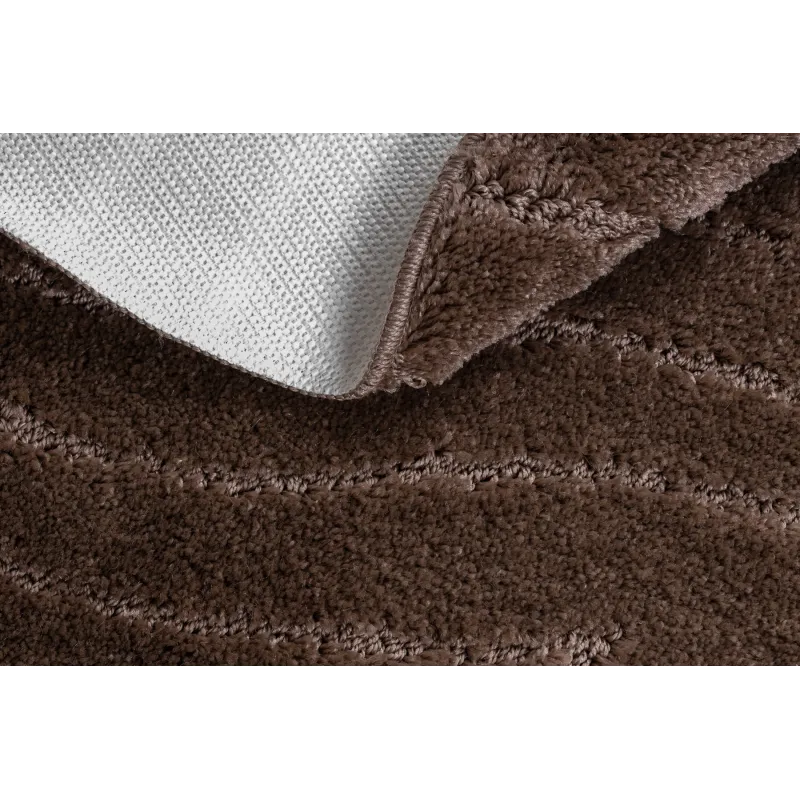 Badezimmerteppich SUPREME Kreis WAVES Wellen, rutschfest, weich - braun