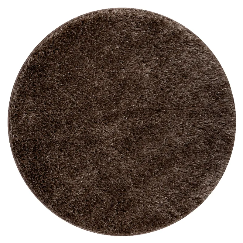 Badezimmerteppich SYNERGY Kreis Glamour, rutschfest, weich - Lurex Beige