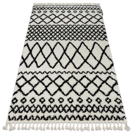 Teppich PROMO BERBER SAFI N9040 Weiß / Schwarz Berberfransen Marokkanisch Shaggy