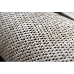 KORDELTEPPICH SISAL FLOORLUX 20608, marokkanisches Kleeblatt, Gitter Silber / Schwarz - 2. WAHL