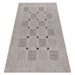 Sisalteppich FLOORLUX Quadrate silber / schwarz - 2. WAHL