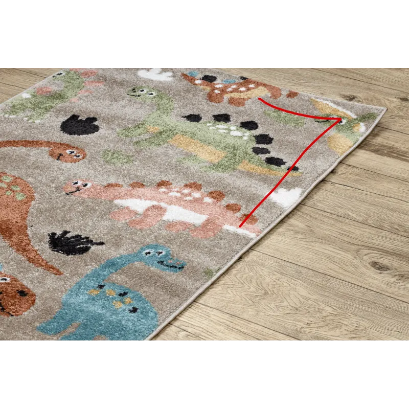 Kinderteppich FUN Dino Dinosaurier beige - 2. WAHL