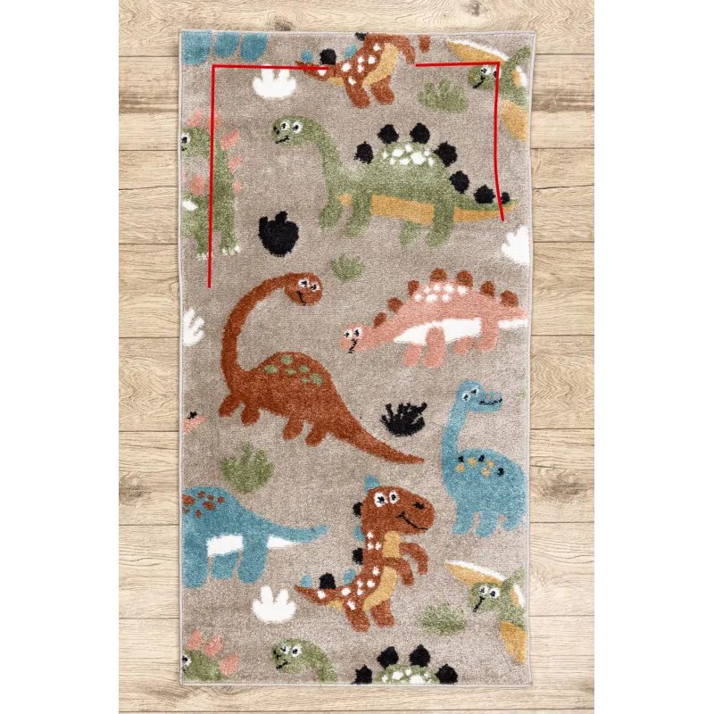 Kinderteppich FUN Dino Dinosaurier beige - 2. WAHL