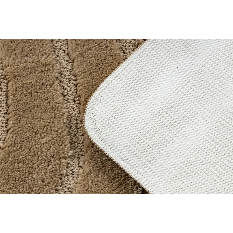 Badezimmerteppich SUPREME WAVES Wellen, rutschfest, weich - beige