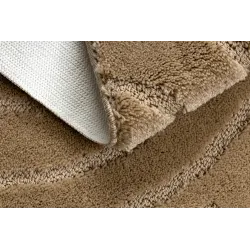 Badezimmerteppich SUPREME WAVES Wellen, rutschfest, weich - beige