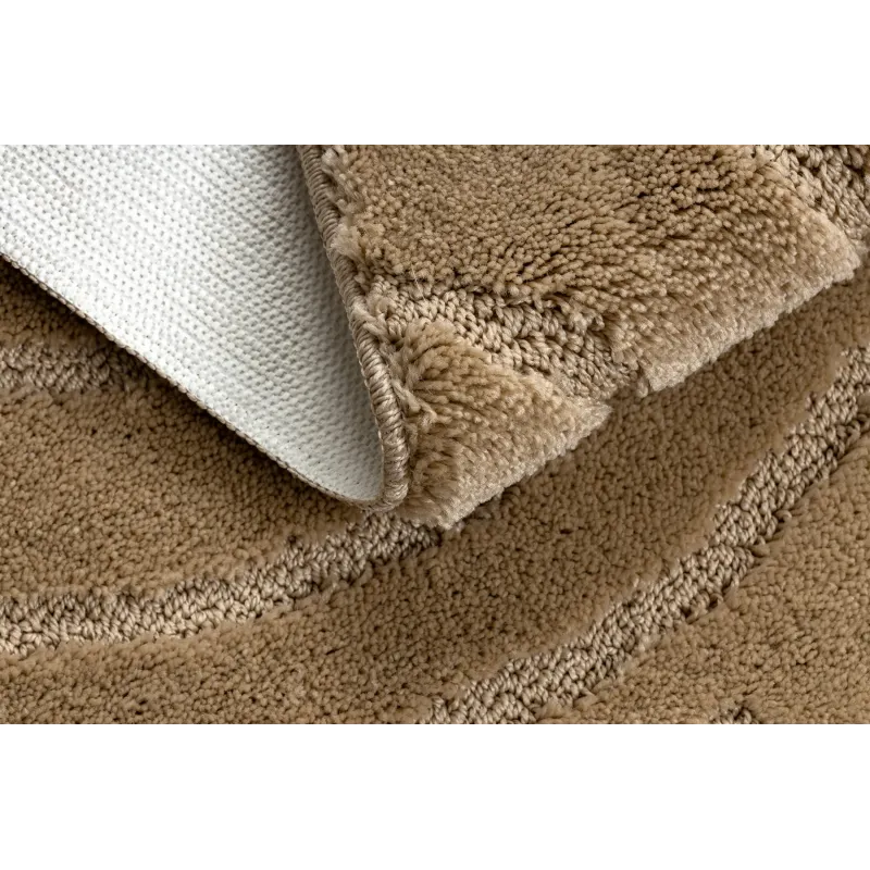 Badezimmerteppich SUPREME WAVES Wellen, rutschfest, weich - beige