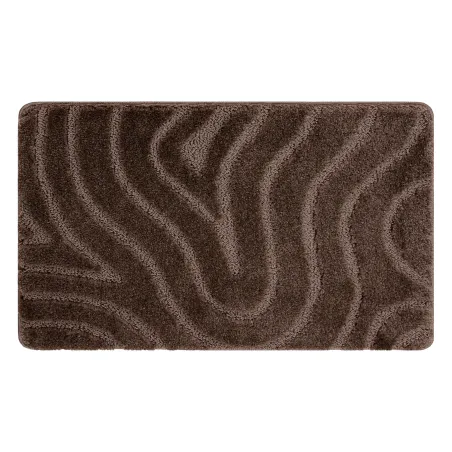 Badezimmerteppich SUPREME WAVES Wellen, rutschfest, weich - braun