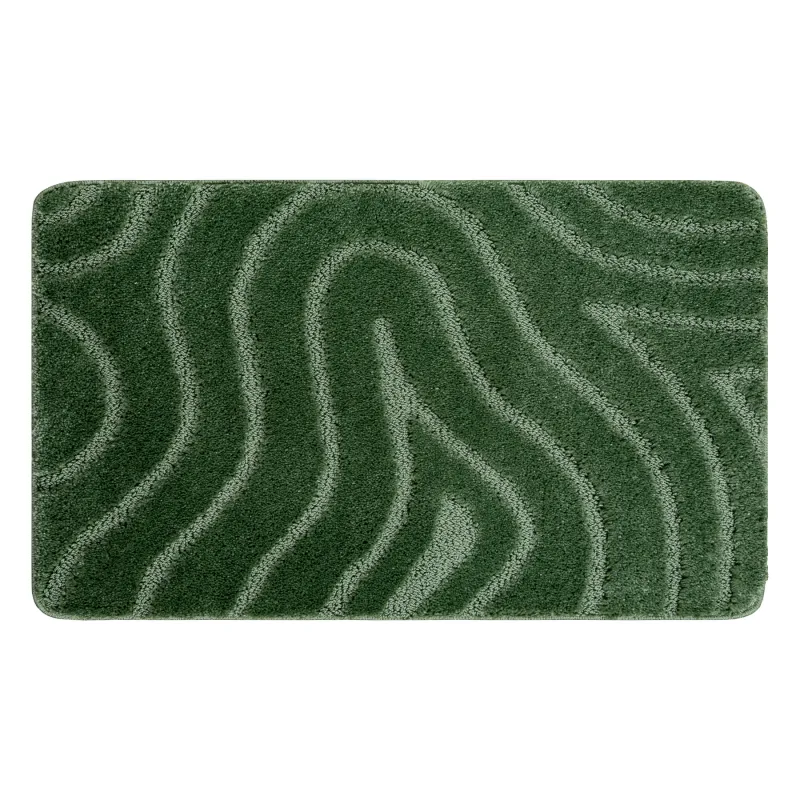 Badezimmerteppich SUPREME WAVES Wellen, rutschfest, weich - grün