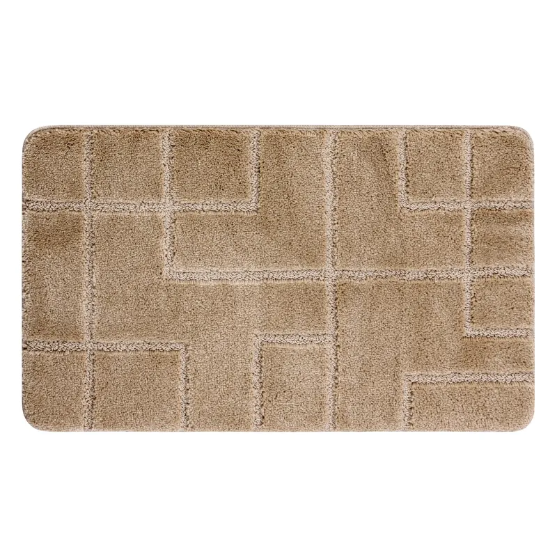 Badezimmerteppich SUPREME LINES Linien, rutschfest, weich - beige